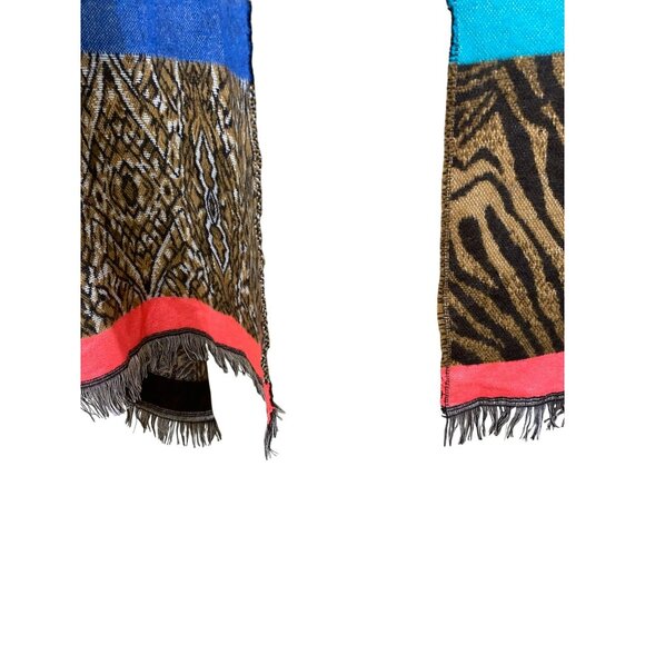 NWT Copper Penny Multicolor Animal Print Fringed Warm Women's Scarf - Picture 3 of 7